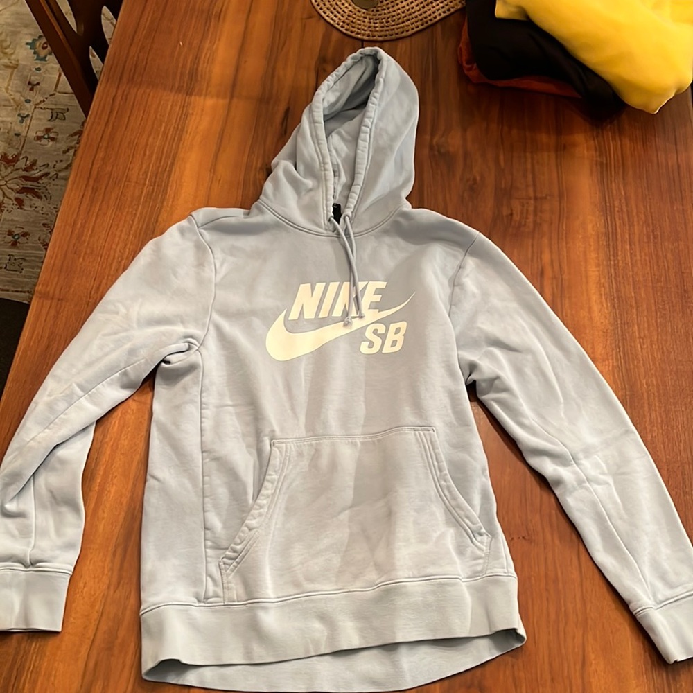 Light blue and white nike SB sweatshirt, womens medium